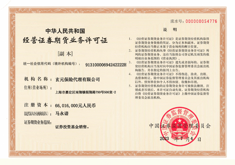 证券期货业务许可证
